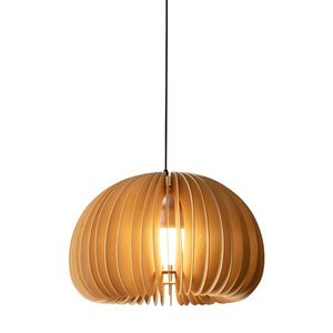 Lámpara colgante minimalista de madera, redonda, E27, iluminación LED para decoración del hogar, para dormitorio, sala de estar, restaurante, hotel - Product Image 4