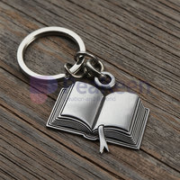 Conception libre 2D 3D émail dur doux Mini livre photo forme porte-clés