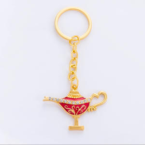 Porte-clés Lampe Magique en Métal Style <span class=keywords><strong>Marocain</strong></span>, Pendentif Émail Strass pour Sacs, Clés, Sacs à Dos, Souvenir Nuits Arabes, <span class=keywords><strong>Cadeau</strong></span> - Product Image 6