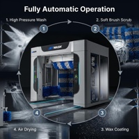 Machine de lavage de voitures automatique à grande vitesse avec 3 brosses, fabriquée sur mesure par une usine ISO, pour les entreprises de lavage de voitures