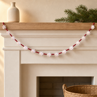 24 étoiles en papier moravian pour décoration de Noël, guirlande murale, perles blanches et rouges pour les fêtes, à suspendre