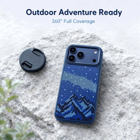 Coque de téléphone antichoc avec découpe métallique pour appareil photo et impression dorée mate multicolore pour iPhone 18 Series