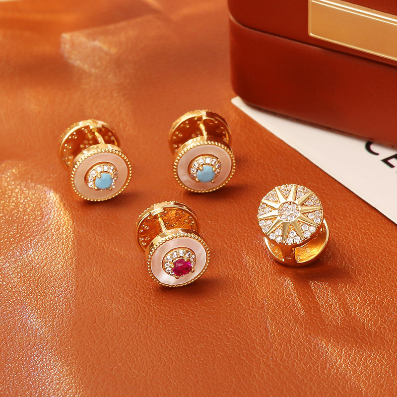 Elegant Classic Stainless Steel Geometric Zircon