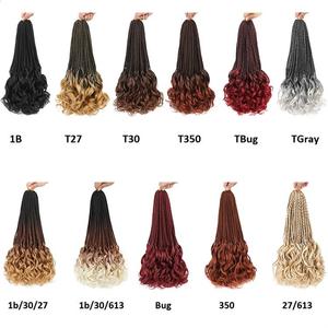 Trenzas de Ganchillo Estilo Francés <span class=keywords><strong>con</strong></span> Puntas Onduladas, Rizo Español en Espiral, Onda Suelta, Fibra Sintética de Alta Temperatura para Peinado - Product Image 6