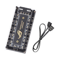Angitu 10 puertos 5V 3Pin LED Stripe tarjeta gráfica SYNC adaptador de luz para ventilador radiador de refrigeración por agua Sata/Molex fuente de alimentación ARGB Hub