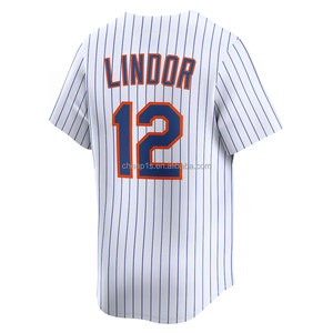 Vente en gros de maillots de baseball américains brodés pour hommes New York Met # 22 Juan Soto 12 Francisco Lindor 9 Brandon Nimmo Vêtements de softball - Product Image 3