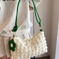 Tas Tote wanita warna polos kustom mode baru 2025 tas tangan ketiak awan gelembung serbaguna tas bahu berlipat tunggal wanita