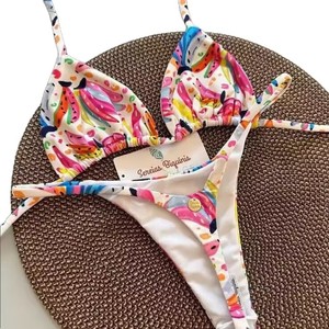 Sereias Biquinis Maillot de bain deux pièces croisé à imprimé floral pour femme, ensemble de bikini, vêtements de plage - Product Image 5
