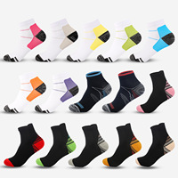 Calcetines de Compresión Profesionales para Correr, Deportes al Aire Libre, Soporte Muscular, Nailon 80%, Diseño con Bloques de Color, para Hombres y Mujeres, Deportivos