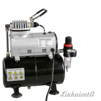 LinhaivetA piston portable mini brosse à air pompe barbier peinture aérographe compresseur