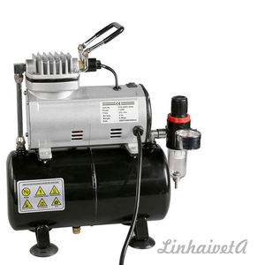 LinhaivetA pistone portatile mini pompa a spazzola d'aria barbiere pittura compressore aerografo - Product Image 6