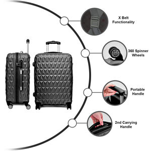 Besar murah diskon besar modis uniseks Abs koper plastik untuk bepergian tas sampel 3 pcs set bagasi - Product Image 4