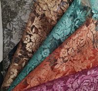 Kain Renda Bunga Mawar Benang Emas Metalik Multi Warna Kain Renda Perak Kain Renda Fuchsia untuk Gaun Wanita