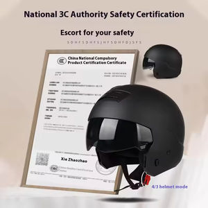 Casque de Guerrier Scorpion Noir Samouraï Moto Électrique Visage Intégral Homme Halley Rétro Casque de Moto Vintage - Product Image 3