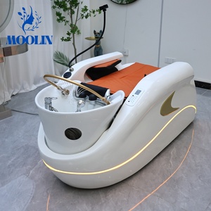 MOOLIN Cama Eléctrica Profesional para Lavado de Cabello, Estilo Tradicional para Salón de Belleza y <span class=keywords><strong>Spa</strong></span>, con Lavabo de Cerámica y Uso en Baño - Product Image 2