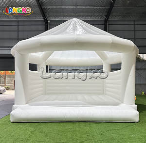 Jumper gonflable 13x13 Trampoline videur Moonwalk Maison de rebond blanche transparente avec ballons - Product Image 4