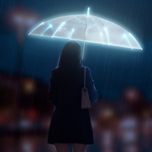 2024 Hot Selling Light up 7 Color LED Flashlight Transparent Handle Straight <b>Umbrella</b> for Business Gifts Windproof - Product Image 3