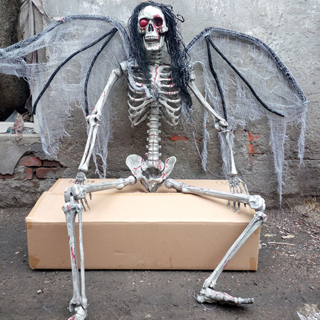 Animatronic Halloween Vampire Zombie Prop with LED Eyes Haunted House Scary Decor Party Decoration