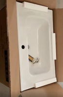 Nouvelle combinaison d'armoires de salle de bain de style moderne, style chinois nouveau, style médiéval, avec lavabo en céramique sans joint en plaque de roche