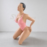 Statue de femme sexy grandeur nature en fibre de verre, sculpture personnalisable, personnage de piscine, décoration en résine, statue de femme en maillot de bain