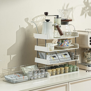 Office Organizer Multi Tiered <b>Shelf</b> With Clear Drawers For <b>Desk</b> Storage And Display - Product Image 3