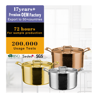 Casserole de cuisson en acier inoxydable triple épaisseur, design martelé moderne, double poignée, pour la maison et l'hôtel, vente chaude
