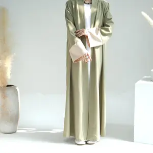 2024 Dubai Midden-Oosten Losse Grote Elegante Moslimvest Groothandel Kimono Open Abaya Islamitische Kleding