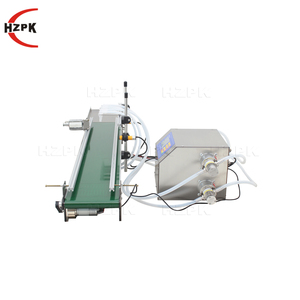 Machine de remplissage automatique HZPK à 4 têtes pour boissons, bouteilles en verre et bocaux de 500 ml, avec petite bande transporteuse - Product Image 2