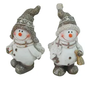 도매 수지 공예 귀여운 눈사람 크리스마스 선물 동상 가정 장식 선물 조각