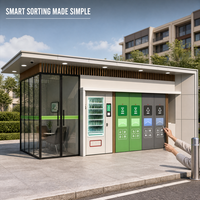 Station de tri des déchets intelligente pour intérieur, avec design compact et système de neutralisation des odeurs, pour immeubles de bureaux et hôtels.