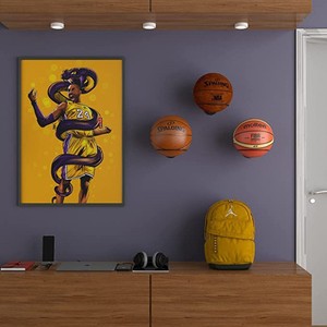 LM Back to School Basketball Storage Rack <b>Wall</b> Mounted Metal <b>Display</b> Organizer Space Saving Football Volleyball Shelves - Product Image 3