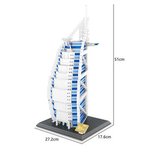Wange 5220, Hotel Burj Al Arab de Dubái, Famosas Atracciones Arquitectónicas del Mundo, Bloques de Construcción, Modelo de Ladrillos, Juego de Juguetes de Construcción - Product Image 4
