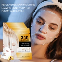 AESTHTANY Masque Facial Luxe Or 24K 25ml*10 Nourrissant, Débouche les Pores, Améliore les Pores Dilatés et la Peau Terne pour Tous Types de Peau