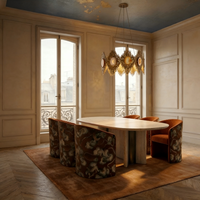 Fauteuil de salon ergonomique de luxe moderne en velours avec structure en bois massif, chaise de salle à manger design pour villa et manoir