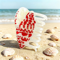 Pince à cheveux tendance en acétate en forme de mini coquillage, antidérapante, style vintage, accessoires de mode pour femmes et filles, cadeau nautique pour les vacances d'été