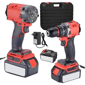 Juego <span class=keywords><strong>de</strong></span> Herramientas Eléctricas con Batería <span class=keywords><strong>de</strong></span> Litio Recargable, Martillo, Amoladora Angular, Llave Inglesa y Destornillador Personalizables, con 1 Año <span class=keywords><strong>de</strong></span> Garantía - Product Image 1