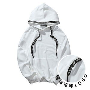 Women's Long Sleeve Hooded Sweatshirt Loose Fit Custom Logo Drawstring Breathable Leisure Wear - Product Image 1