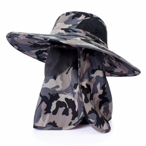 Wide Brim Sun <b>Hat</b> For Men <b>Summer</b> Outdoor Fishing Hiking Breathable Face Shield Neck Protector Bucket <b>Hat</b> Adult <b>Summer</b> Wear - Product Image 1