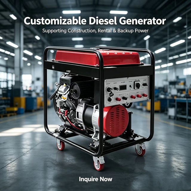 Portable 10kw Single-Phase 2-Stroke Open Diesel Generator Electric Start for Industrial Camping Emergency Power Supply