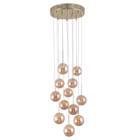 Lustre moderne créatif en verre artistique pour restaurant et bar, lampe suspendue longue ligne, forme ronde