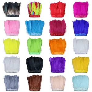 2yards/pack 15-20cm Band Band Nähen Stoff Weiße Gans Feder Fringe Borte für Karneval Party kostüme Handwerk Dekoration