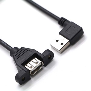 Cable de Extensión USB 2.0 de 90 Grados, Macho a Hembra, con Orificios para Montaje en Panel con Tornillos para PC y Laptop - Product Image 6
