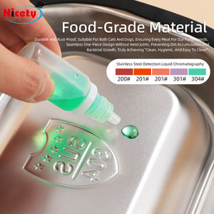 Tigelas de Alimentação para Animais de Estimação em Aço Inoxidável 304, Retangulares, Modernas, Duráveis e Ecológicas, com Dupla Camada - Product Image 2