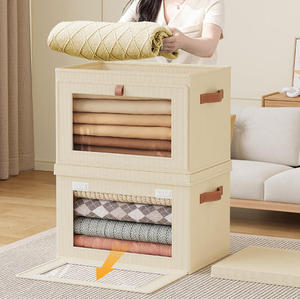 <b>Collapsible</b> Clothes <b>Storage</b> Bins with Handles & Window Fabric Closet <b>Storage</b> Box Organizer for Living Room Dorm - Product Image 3