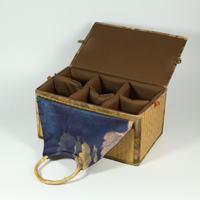 Sac de cérémonie du thé portable en bambou laqué tissé à la main, style chinois durable - Boîte de rangement vintage Magnolia Rêve d'automne Zen