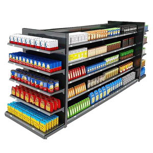 Estante de exhibición de panel trasero plano de 5 capas de doble cara del fabricante, estantería de tienda de supermercado de un solo lado - Product Image 4