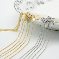 Cadena de Oro Macizo de 14k AU585, Cable Grueso de 1mm, Oro Rosa, Amarillo y Blanco, Joyería de Oro Macizo de 14K