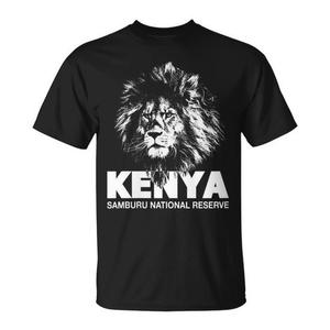 Camiseta Safari de la Reserva de Leones de Samburu, Kenia, Negra, Unisex para Adultos - Product Image 1