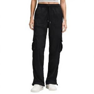 Pantalones de yoga <span class=keywords><strong>cargo</strong></span> de pierna ancha Lulu al por mayor, de cintura alta con cordón, joggers de entrenamiento, pantalones deportivos holgados con bolsillos para <span class=keywords><strong>mujer</strong></span> - Product Image 3