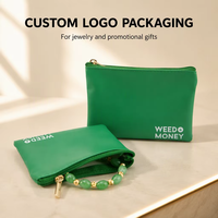Pochette à bijoux personnalisée en similicuir PU avec fermeture éclair, sacs à bijoux en cuir PU, pochettes et boîtes pour bracelets et bagues avec logo imprimé